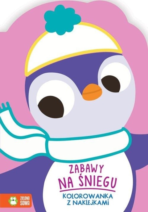 Zabawy na śniegu Pingwinek zimowa kolorowanka z naklejkami