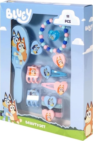 Zestaw do włosów szczotka gumki spinki bransoletki BLUEY BINGO II gat
