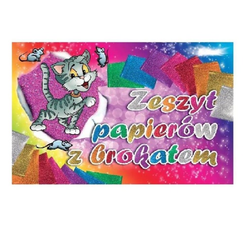Zeszyt papierów kolorowych brokatowych gruby karton 150g 8 szt B5 Aliga