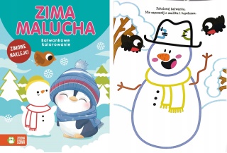 Zima malucha Bałwankowe kolorowanie kolorowy kontur kolorowanka z naklejkami