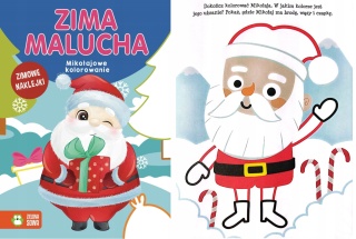 Zima malucha Mikołajkowe kolorowanie kolorowanka z naklejkami kolor kontur