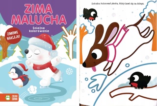 Zima malucha śnieżne kolorowanie kolorowanka z naklejkami kolorowy kontur