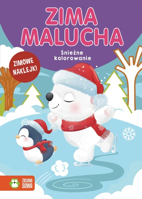 Zima malucha śnieżne kolorowanie kolorowanka z naklejkami kolorowy kontur