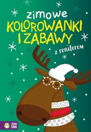 Zimowe kolorowanki i zabawy z reniferem naklejki