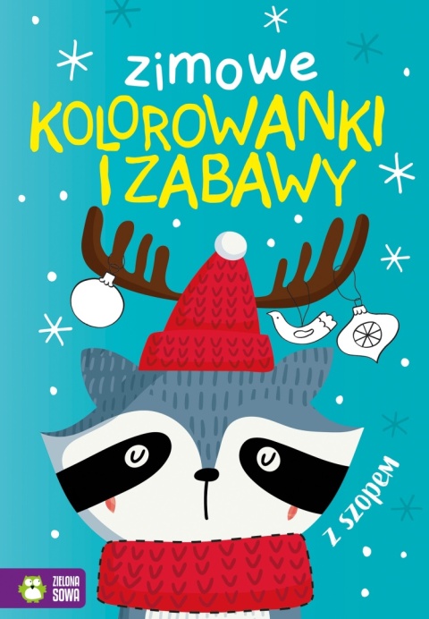 Zimowe kolorowanki i zabawy z szopem naklejki