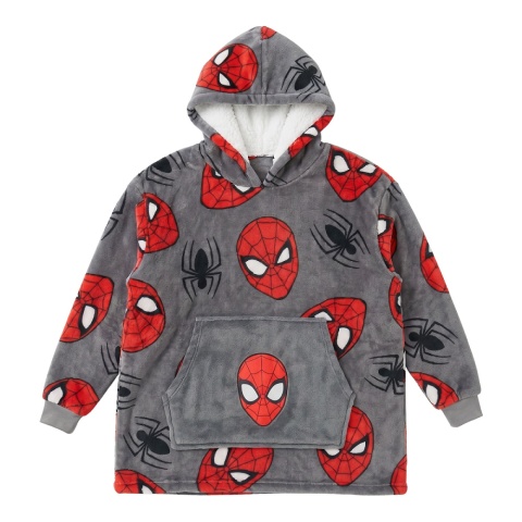 Bluza dziecięca sunddie Spiderman pluszowy koc polarowy ponczo 7-11 lat