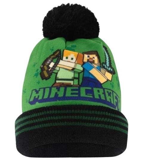 Czapka dziecięca Minecraft wywijana zimowa dla chłopca 10-12 lat 56