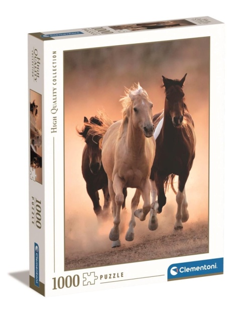 Konie w galopie koń 50x70cm Puzzle Clementoni 1000 EL 39168