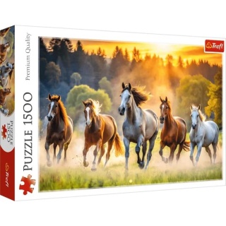 Dzikie konie układanka 85x58cm Puzzle Trefl koń 1500 EL 26215