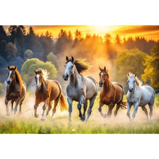 Dzikie konie układanka 85x58cm Puzzle Trefl koń 1500 EL 26215