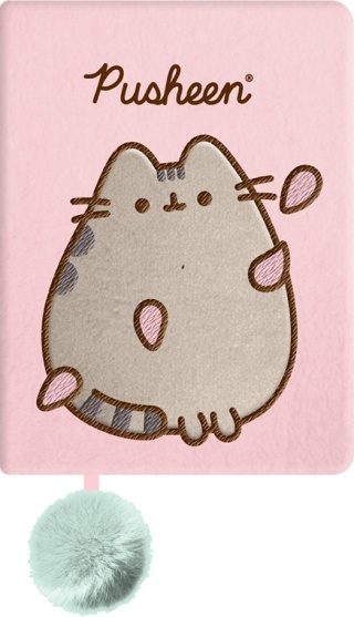 Notatnik pamiętnik pluszowy welurowy różowy 96 k A5 kot kotek Pusheen