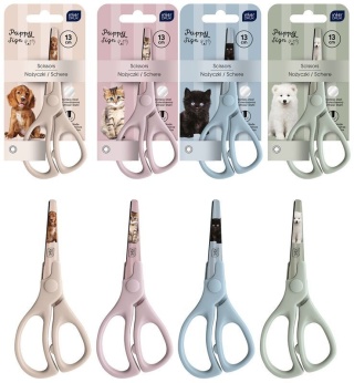 Nożyczki Puppy Sign pies kot 13cm zaokrąglona końcówka Interdruk 1 szt mix