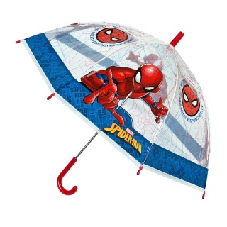 Parasol parasolka transparentny głęboki manualny Spiderman