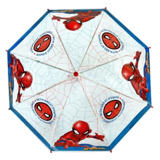 Parasol parasolka transparentny głęboki manualny Spiderman