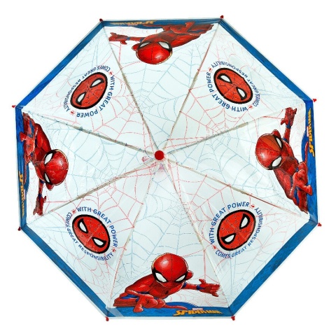 Parasol parasolka transparentny głęboki manualny Spiderman