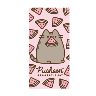 Zestaw na prezent ręcznik 140x70 + pamiętnik pluszowy 96k A5 kot Pusheen