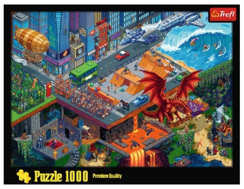 Puzzle Trefl miasto game smok PIXEL 48x68,3 cm 1000 EL 10986