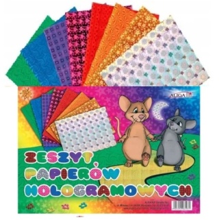 Zeszyt papierów kolorowychhologramowych Holograficzny 8 kolorów B5 Aliga