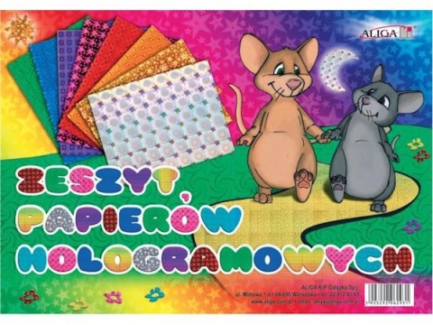 Zeszyt papierów kolorowychhologramowych Holograficzny 8 kolorów B5 Aliga
