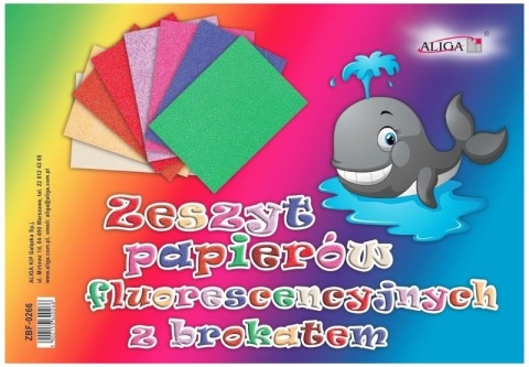 Zeszyt papierów kolorowych brokatowy fluo 8 kolorów B5 Aliga