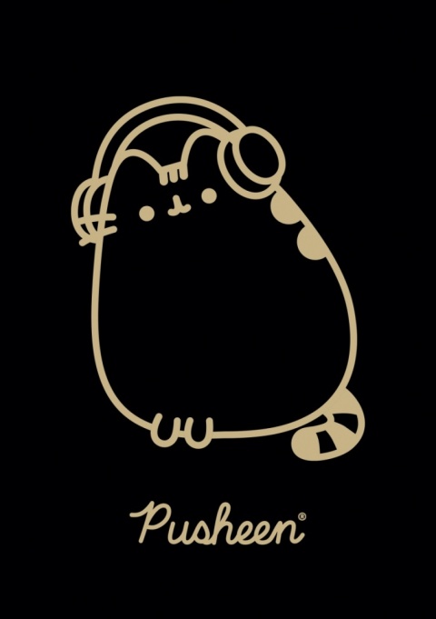 Zeszyt w kratkę A5 Pusheen kotek czarny gold mix wzorów 60 kartek 4 szt
