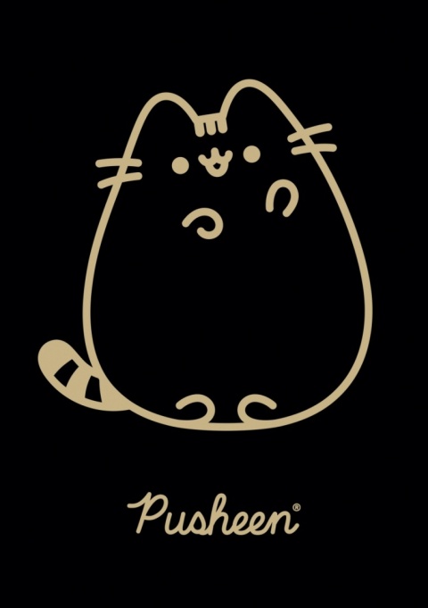 Zeszyt w kratkę A5 Pusheen kotek czarny gold mix wzorów 60 kartek 4 szt