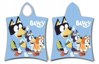 Bingo i Bluey pieski ponczo poncho ręcznik kąpielowy bawełniany 55x115 cm