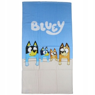 Bluey i Bingo z mamą i tatą Ręcznik kąpielowy plażowy bawełniany 70x140