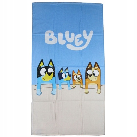 Bluey i Bingo z mamą i tatą Ręcznik kąpielowy plażowy bawełniany 70x140