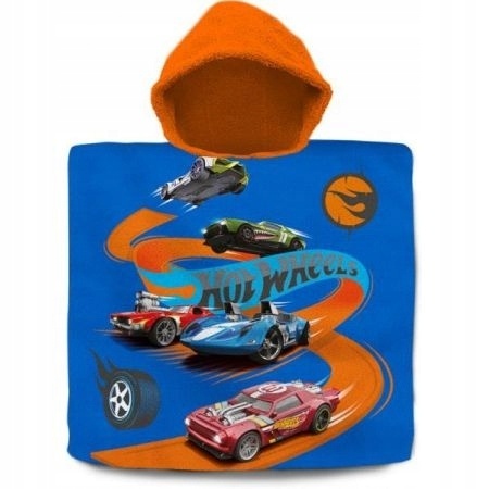 Hot Wheels poncho ponczo ręcznik kąpielowy plażowy 60x120