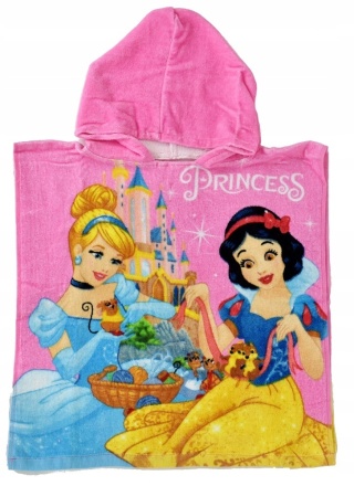 ponczo poncho dziecięce Księżniczki Śnieżka ręcznik bawełniany 50X100