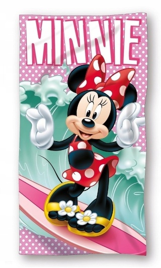MYSZKA MINNIE Ręcznik plażowy kąpielowy bawełniany 70x140
