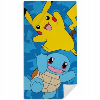 POKEMON Pikachu i Squirtle Ręcznik kąpielowy plażowy bawełniany 70x140
