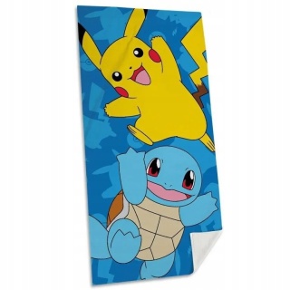 POKEMON Pikachu i Squirtle Ręcznik kąpielowy plażowy bawełniany 70x140