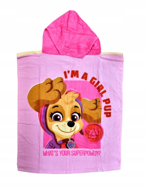 PSI PATROL Skye Chase ponczo poncho ręcznik plażowy z kapturem 55X110