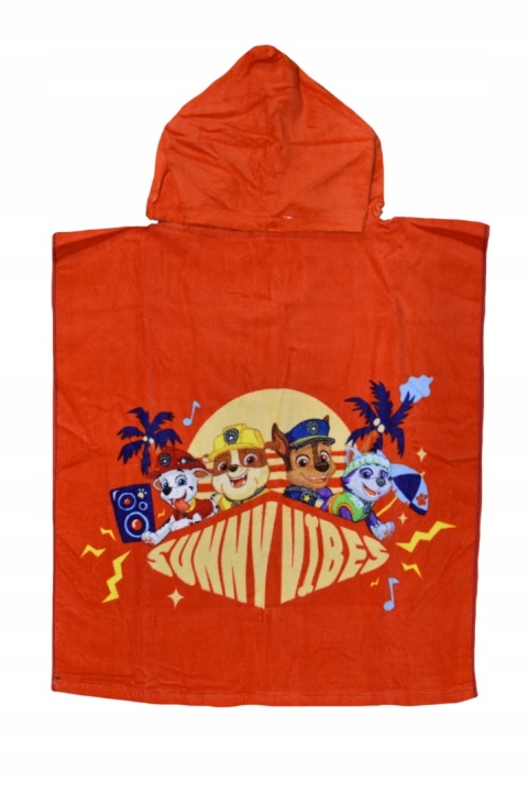 PSI PATROL pieski na plaży ponczo poncho ręcznik plażowy z kapturem 50X115