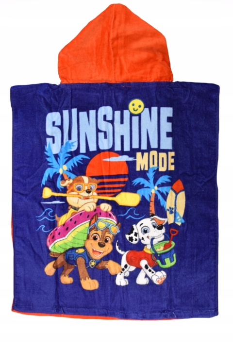PSI PATROL pieski na plaży ponczo poncho ręcznik plażowy z kapturem 50X115