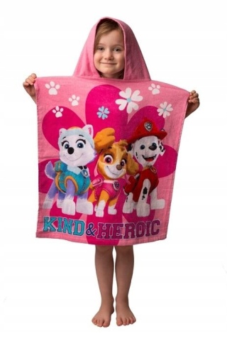Psi Patrol pieski Skye ponczo poncho ręcznik kąpielowy bawełniany 55x115 cm