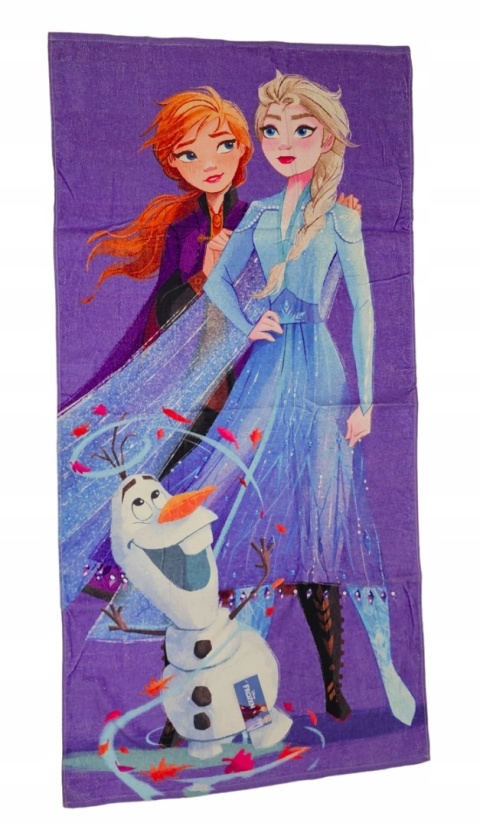 Ręcznik bawełniany kąpielowy plażowy Kraina lodu 2 Frozen Olaf 70x140