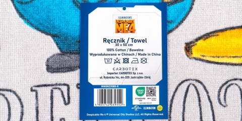 Ręcznik do rąk i twarzy przedszkola MINIONKI BANANA 30X50