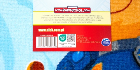 Ręcznik do rąk i twarzy przedszkola Pis Patrol Chase 30X50