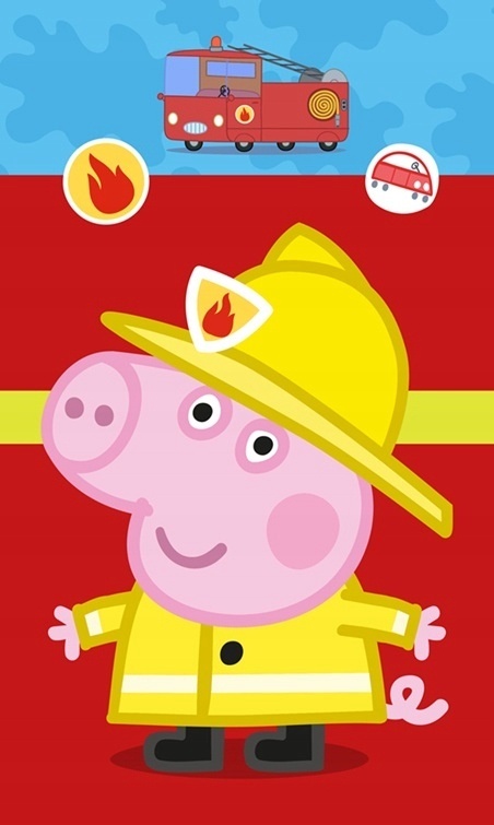 Ręcznik do rąk i twarzy przedszkola ŚWINKA PEPPA George strażak 30X50
