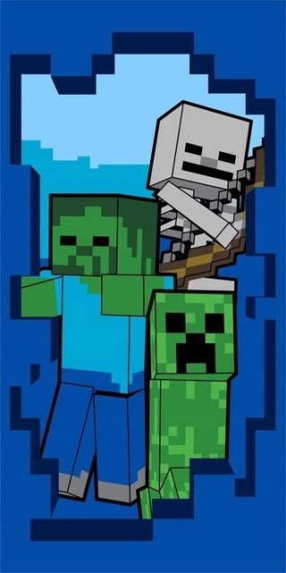 Ręcznik kąpielowy plażowy bawełna MINECRAFT 70x140
