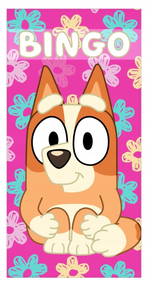 Ręcznik kąpielowy plażowy na basen szybkoschnący BINGO I BLUEY róż 70x140