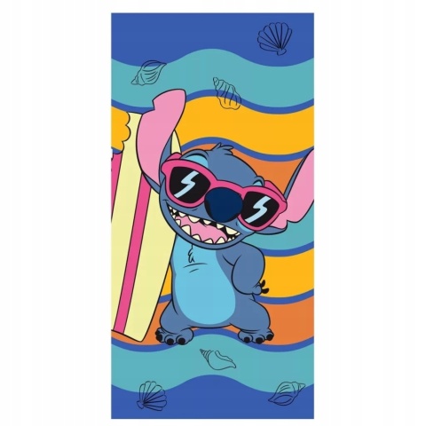 Ręcznik kąpielowy plażowy na basen szybkoschnący Stitch Stich Surfer 70x140
