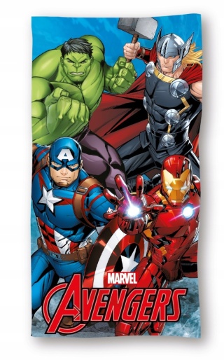 Ręcznik kąpielowy plażowy szybkoschnący AVENGERS HULK THOR IRONMAN 70x140