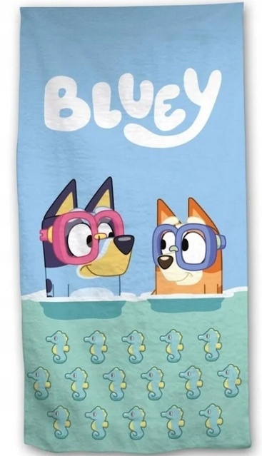 Ręcznik kąpielowy plażowy szybkoschnący Bingo i Bluey pieski 70x140