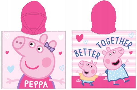 ŚWINKA PEPPA ponczo poncho ręcznik kąpielowy szybkoschnący 55x110