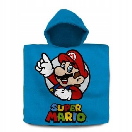Super Mario poncho ponczo ręcznik kąpielowy plażowy 60x120