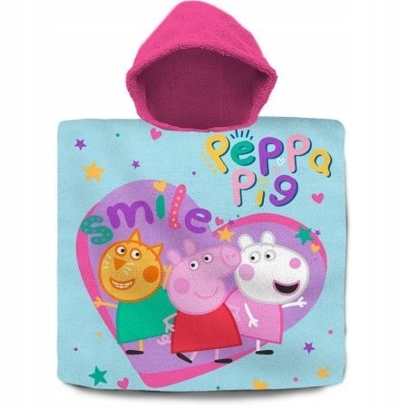 Świnka Peppa poncho ponczo ręcznik kąpielowy plażowy 60x120